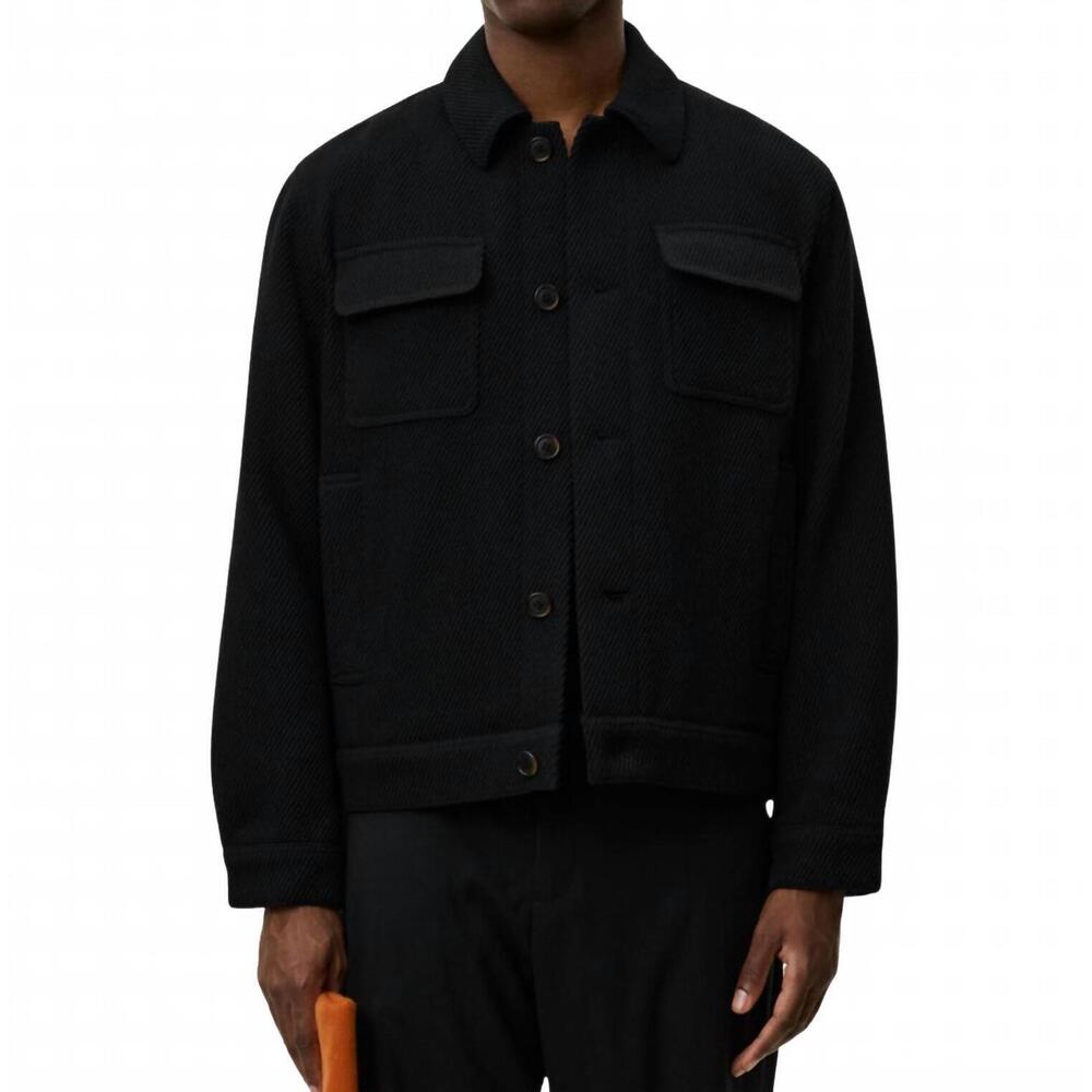 NEW LES DEUX nash twill wool jacket in black